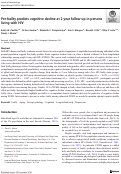 Cover page: Pre-frailty predicts cognitive decline at 2-year follow-up in persons living with HIV