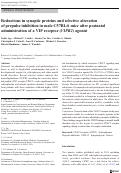 Cover page: Reductions in synaptic proteins and selective alteration of prepulse inhibition in male C57BL/6 mice after postnatal administration of a VIP receptor (VIPR2) agonist