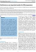 Cover page: Oral lesions as an important marker for HIV progression