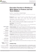 Cover page: Executive Function in Relation to White Matter in Preterm and Full Term Children.
