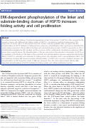 Cover page: ERK-dependent phosphorylation of the linker and substrate-binding domain of HSP70 increases folding activity and cell proliferation