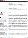 Cover page: PreprintMatch: A tool for preprint to publication detection shows global inequities in scientific publication.