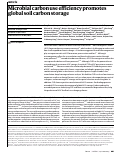 Cover page: Microbial carbon use efficiency promotes global soil carbon storage