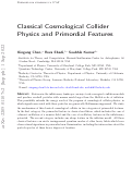 Cover page: Classical cosmological collider physics and primordial features