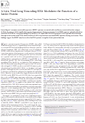 Cover page: A Lytic Viral Long Noncoding RNA Modulates the Function of a Latent Protein