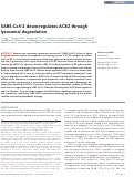 Cover page: SARS-CoV-2 down-regulates ACE2 through lysosomal degradation.