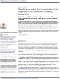 Cover page: Modelling for policy: The five principles of the Neglected Tropical Diseases Modelling Consortium