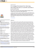 Cover page: An ecological framework for informing permitting decisions on scientific activities in protected areas.