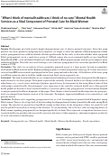 Cover page: “When I think of mental healthcare, I think of no care.” Mental Health Services as a Vital Component of Prenatal Care for Black Women