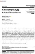 Cover page: A preliminary study on the acceptability of a brief SMS program for perinatal women