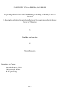 Cover page: Negotiating a Professional Self: The Shifting or Stability of Identity in Novice Teachers