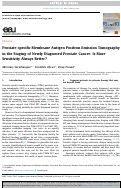 Cover page: Prostate-specific Membrane Antigen Positron Emission Tomography in the Staging of Newly Diagnosed Prostate Cancer: Is More Sensitivity Always Better?