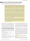 Cover page: Outcomes for extremely premature infants.