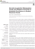 Cover page: Borrelia burgdorferi Manipulates Innate and Adaptive Immunity to Establish Persistence in Rodent Reservoir Hosts