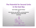 Cover page of The Potential for Second Units in the East Bay