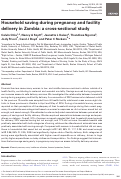 Cover page: Household saving during pregnancy and facility delivery in Zambia: a cross-sectional study