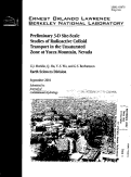 Cover page: Preliminary 3-D Site-Scale Studies of Radioactive Colloid Transport in the Unsaturated Zone at Yucca Mountain, Nevada