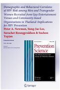 Cover page: Demographic and Behavioral Correlates of HIV Risk among Men and Transgender Women Recruited from Gay Entertainment Venues and Community-based Organizations in Thailand: Implications for HIV Prevention