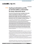 Cover page: Hydroxymethylation profile of cell-free DNA is a biomarker for early colorectal cancer.