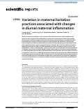 Cover page: Variation in maternal lactation practices associated with changes in diurnal maternal inflammation.