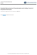 Cover page: Complete Electrochemical Characterization and Limiting Current of Polyacetal Electrolytes
