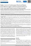 Cover page: Higher Levels of Cerebrospinal Fluid and Plasma Neurofilament Light in Human Immunodeficiency Virus-Associated Distal Sensory Polyneuropathy.