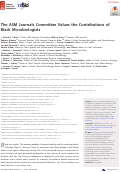 Cover page: The ASM Journals Committee Values the Contributions of Black Microbiologists