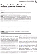 Cover page: Marginal Zinc Deficiency Alters Essential Fatty Acid Metabolism in Healthy Men.