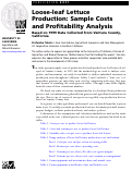 Cover page: Loose-Leaf Lettuce Production: Sample Costs and Profitability Analysis