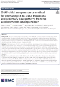 Cover page: CHAP-child: an open source method for estimating sit-to-stand transitions and sedentary bout patterns from hip accelerometers among children