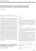 Cover page: Parametric hypoplasticity as continuum model for granular media: from Stokesium to Mohr-Coulombium and beyond