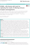 Cover page: VDJML: a file format with tools for capturing the results of inferring immune receptor rearrangements