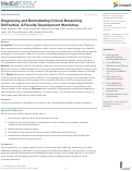 Cover page: Diagnosing and Remediating Clinical Reasoning Difficulties: A Faculty Development Workshop