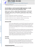 Cover page: Social Media as a Tool to Promote Health Awareness: Results from an Online Cervical Cancer Prevention Study.