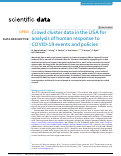 Cover page: Crowd cluster data in the USA for analysis of human response to COVID-19 events and policies