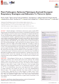 Cover page: Plant-Pathogenic Ralstonia Phylotypes Evolved Divergent Respiratory Strategies and Behaviors To Thrive in Xylem