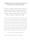 Cover page: Amplification of surface temperature trends and variability in the tropical 
atmosphere