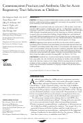 Cover page: Communication Practices and Antibiotic Use for Acute Respiratory Tract Infections in Children