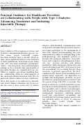 Cover page: Practical Guidance for Healthcare Providers on Collaborating with People with Type 2 Diabetes: Advancing Treatment and Initiating Injectable Therapy