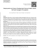 Cover page of Employment and Career Development Among Autistic Adults: Self and Caregiver Perceptions