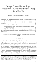 Cover page: Orange County Human Rights Association: A New Law Student Group for a New Era