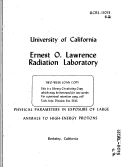 Cover page: PHYSICAL PARAMETERS IN EXPOSURE OF LARGE ANIMALS TO HIGH-ENERGY PROTONS