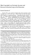 Cover page: Why Copyright Law Excludes Systems and Processes from the Scope of Its Protection