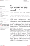 Cover page: Salivary uric acid across child development and associations with weight, height, and body mass index.