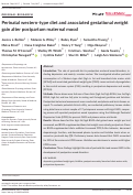 Cover page: Perinatal western‐type diet and associated gestational weight gain alter postpartum maternal mood