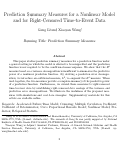 Cover page: Prediction Summary Measures for a Nonlinear Model and for Right-Censored Time-to-Event Data