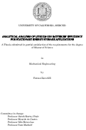 Cover page: ANALYTICAL ANALYSIS OF LITHIUM-ION BATTERIES' EFFICIENCY FOR STATIONARY ENERGY STORAGE APPLICATIONS