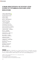 Cover page: Juror Perceptions of Intoxicated Suspects’ Interrogation-Related Behaviors