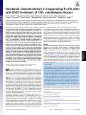 Cover page: Functional characterization of reappearing B cells after anti-CD20 treatment of CNS autoimmune disease