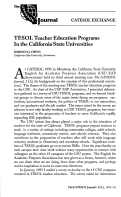 Cover page: TESOL Teacher Education Programs in the California State Universities